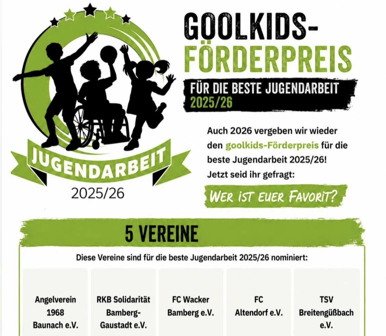 FCA bei Goolkids-Förderpreis für beste Jugendarbeit nominiert